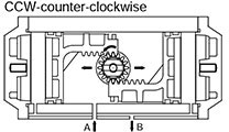 Double-acting pneumatic actuator – counter-clockwise operation (CCW)