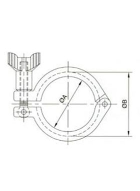 3-clamp – technical drawing with dimensions A and B