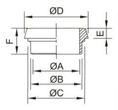 DIN welding liner DIN-14 – drawing