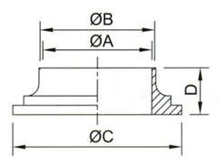 SMS long welding liner SMS-14 – drawing